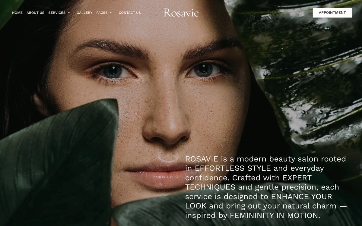 Capture du modèle « Rosavie, institut de beauté haut de gamme »
