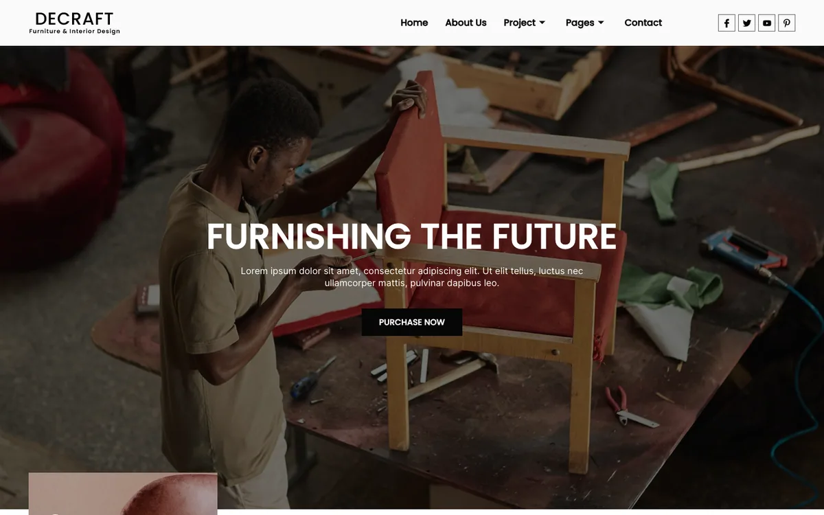 Capture du modèle « Decraft, mobilier et décoration artisanale »