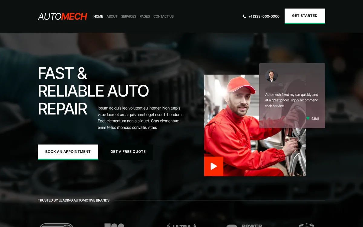 Capture du modèle « Automech, centre auto »