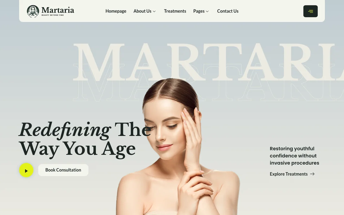 Capture du modèle « Martaria, clinique anti-âge »