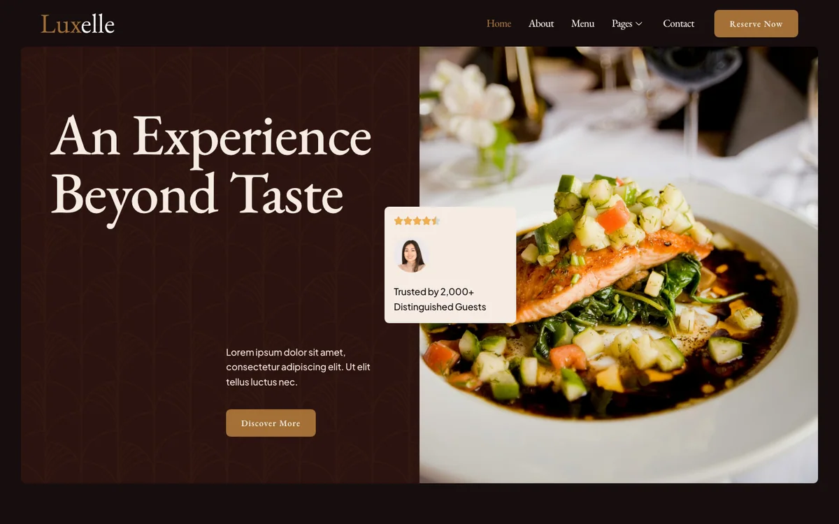 Capture du modèle « Luxelle, restaurant gastronomique »