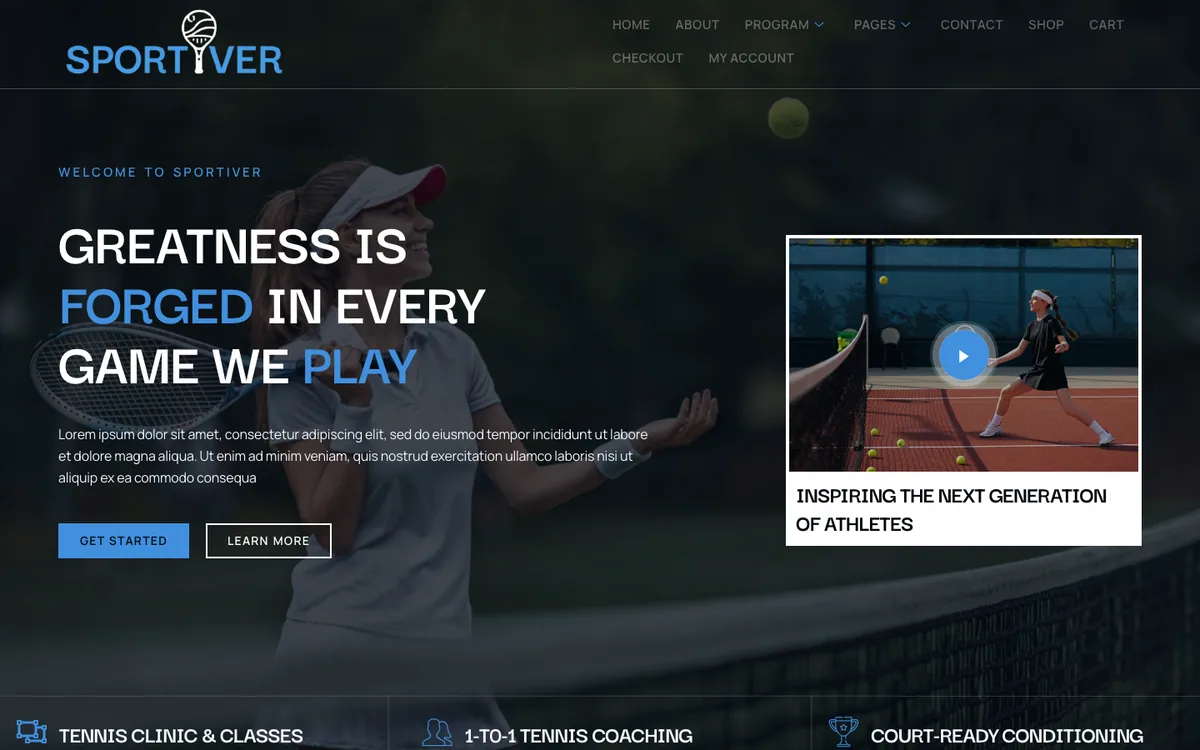 Capture du modèle « Sportiver, club de tennis et de sport »