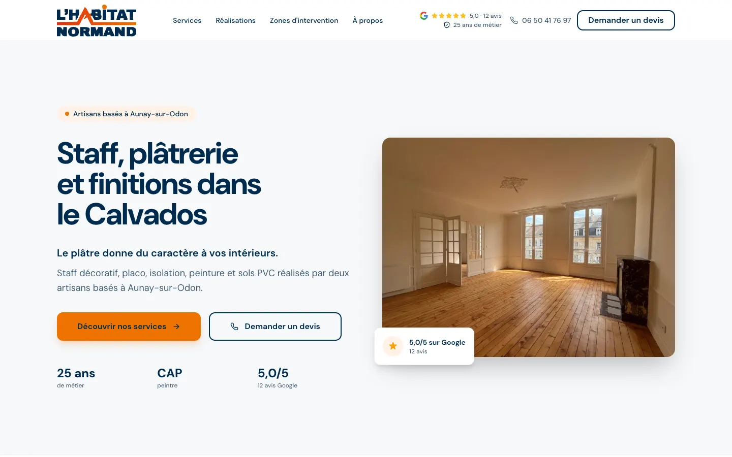 Page d’accueil du site L’Habitat Normand
